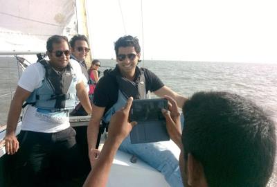 Sailing with friends in Mumbai